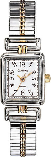 Carriage Womens Two Tone Expansion Band Watch