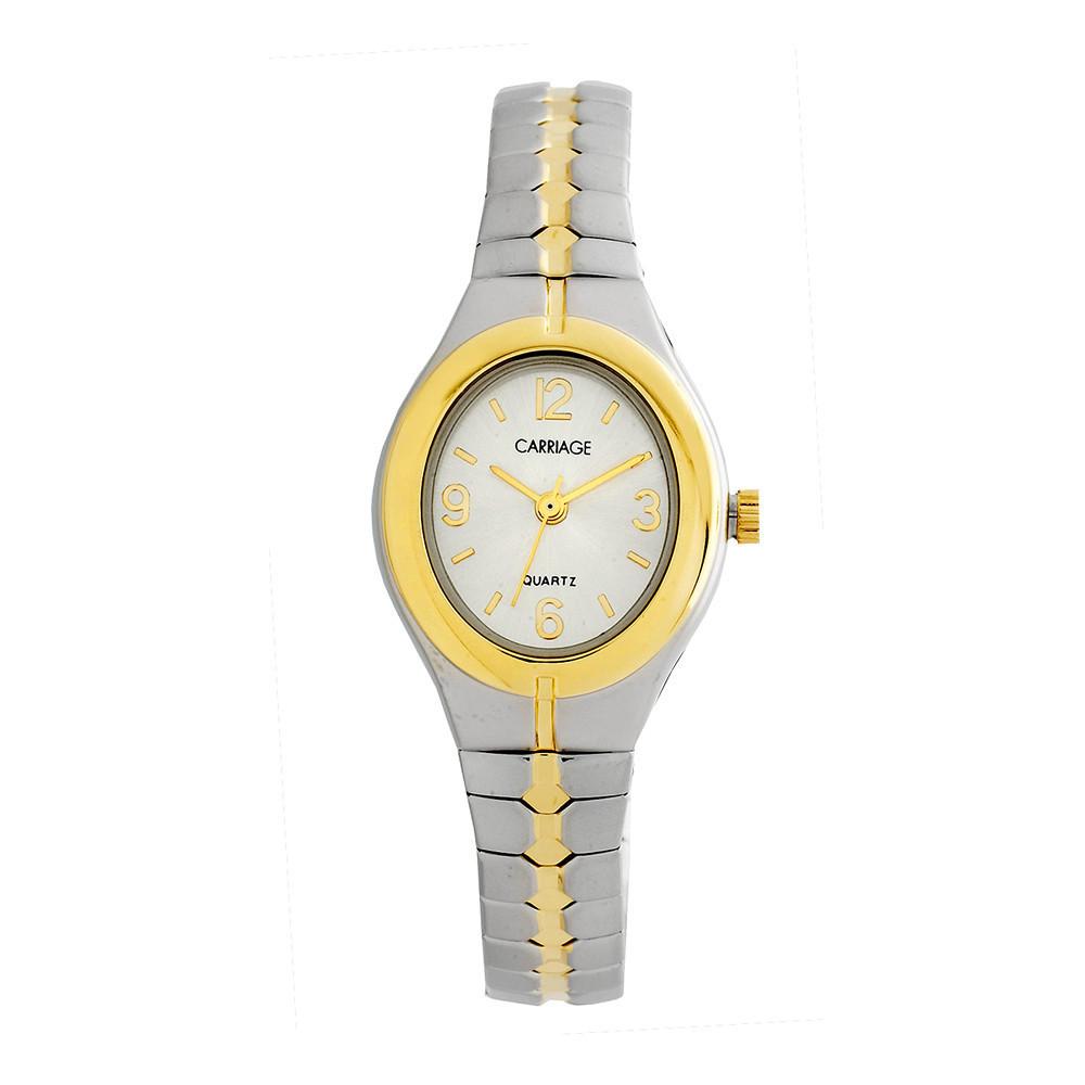 Carriage Womens Two Tone Expansion Band Watch