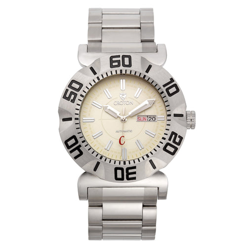 Croton Mens Stainless Steel Ivory Automatic Watch