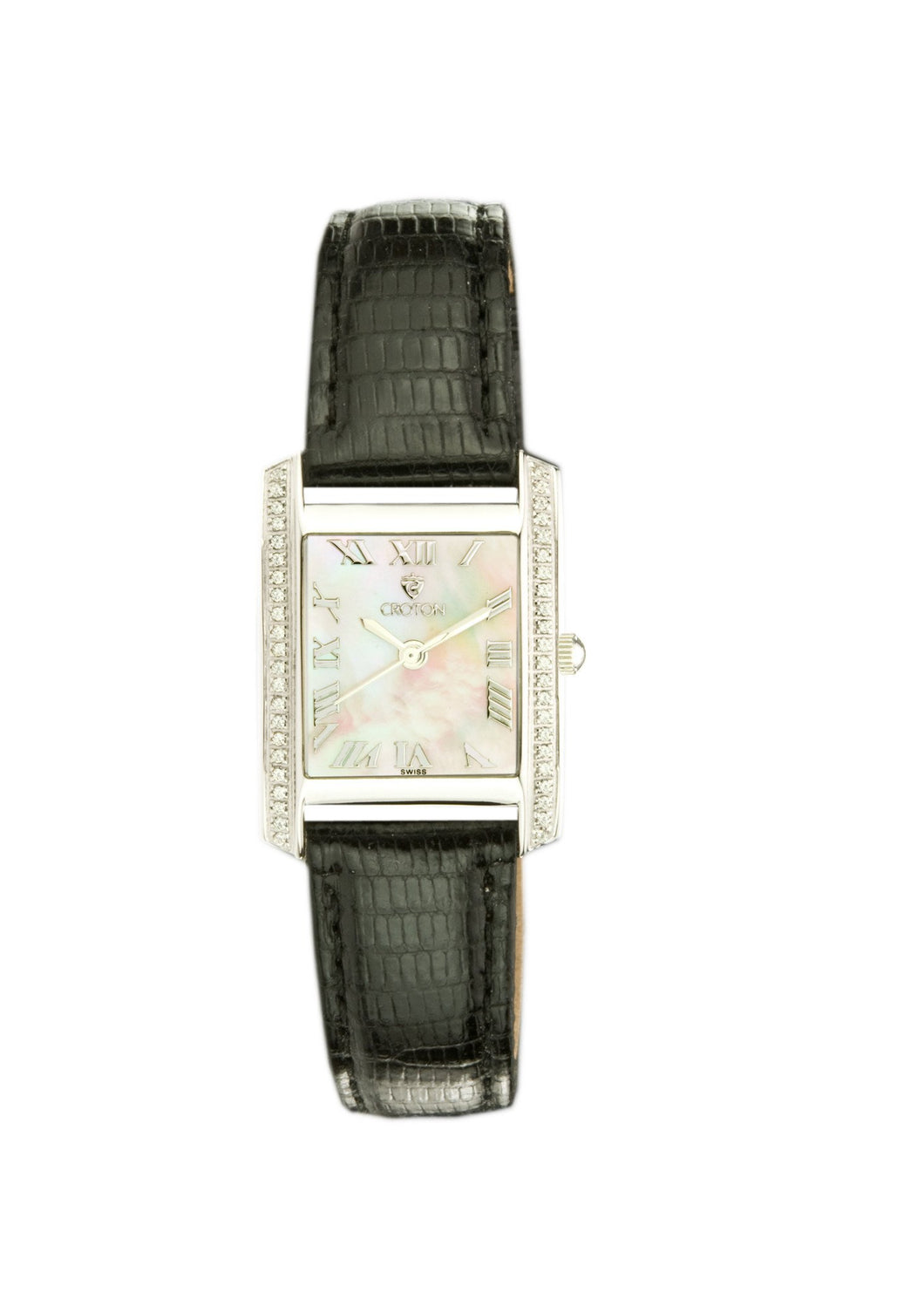 Croton Womens Stainless Steel Silvertone Mother of Pearl Watch