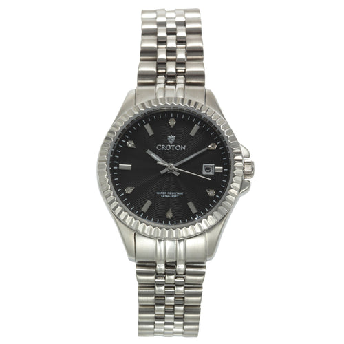 Croton Womens Stainless steel Silvertone Diamond Marker Watch