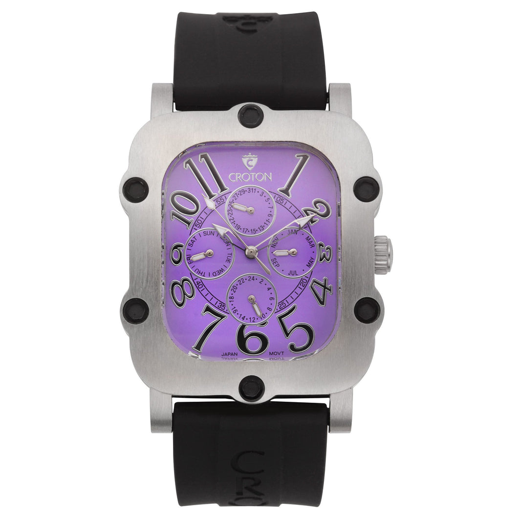 Croton Mens Stainless steel Silvertone Multifunction Watch