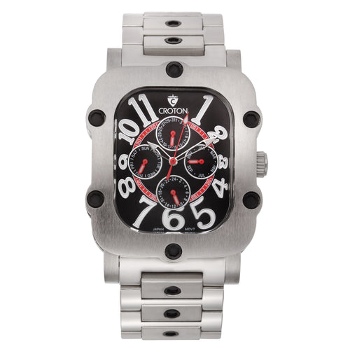 Croton Mens Stainless steel Silvertone Industrial Watch