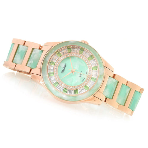 Nina Raye Women's Chloe Quartz Crystal Accented Bracelet Watch