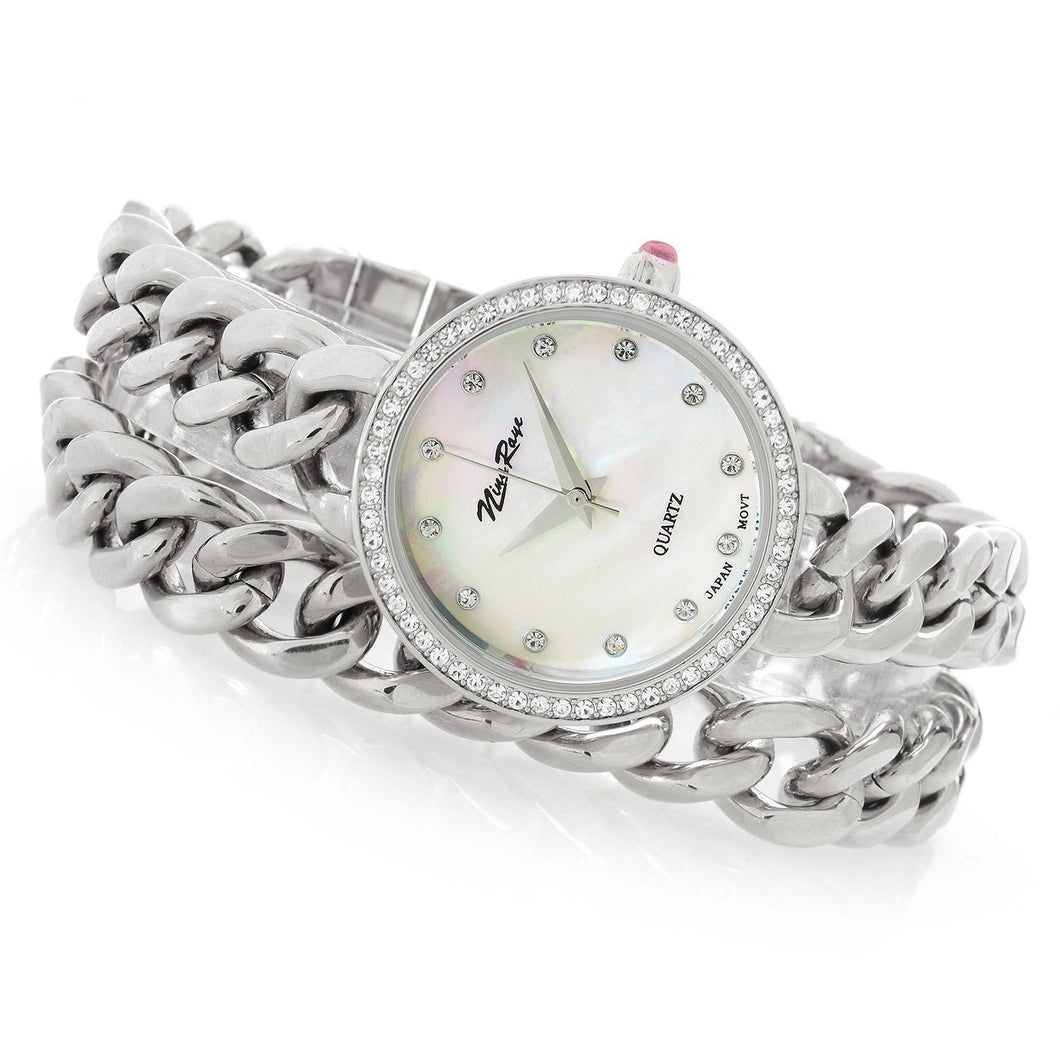 Nina Raye Women's Gabriella Quartz Crystal Accented Bracelet Watch