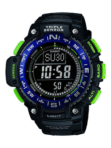 Casio Mens Triple Sensor Digital Display Quartz Black Watch