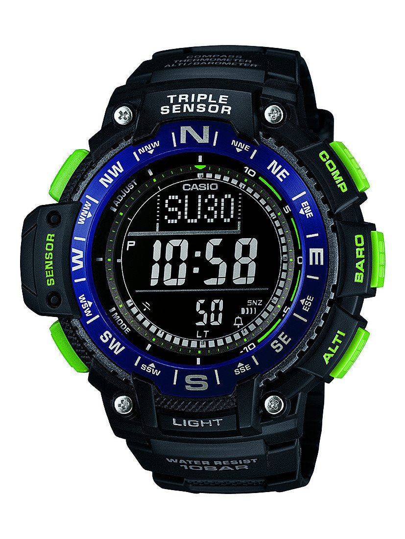 Casio Mens Triple Sensor Digital Display Quartz Black Watch