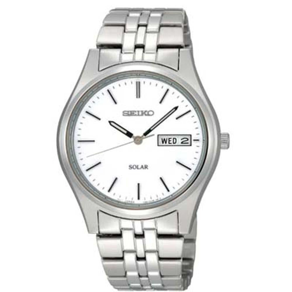 Seiko Mens Solar Stainless Steel Watch