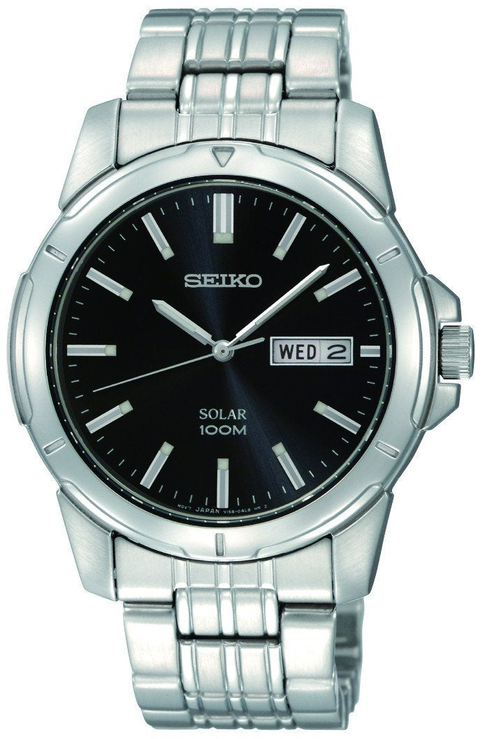 Seiko Mens Black Dial Dress Watch