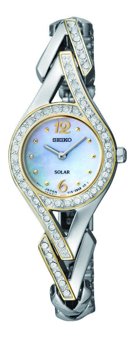 Seiko Womens Two Tone Solar Stainless Dress Watch