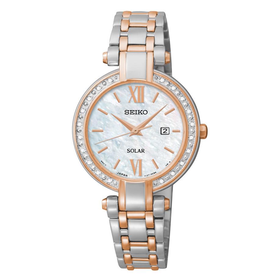 Seiko Womens False Stainless Steel Solar Watch