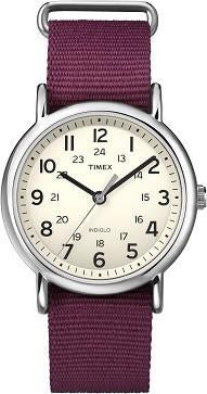 Timex Unisex Weekender Maroon Nylon Band Watch