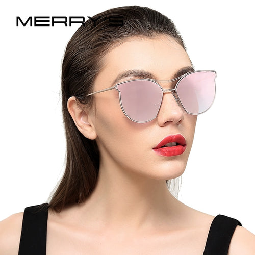 MERRY'S Women Fashion Sun glasses Classic Brand Designer Sun glasses Vintage Twin Beam Metal Frame Glasses S'8014