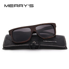 Load image into Gallery viewer, MERRY&#39;S DESIGN Men Wooden Sunglasses Square Polarized Sun Glasses HAND MADE 100% UV Protection S&#39;5066