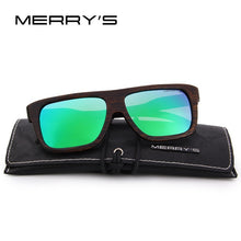 Load image into Gallery viewer, MERRY&#39;S DESIGN Men Wooden Sunglasses Square Polarized Sun Glasses HAND MADE 100% UV Protection S&#39;5066