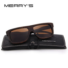 Load image into Gallery viewer, MERRY&#39;S DESIGN Men Wooden Sunglasses Square Polarized Sun Glasses HAND MADE 100% UV Protection S&#39;5066