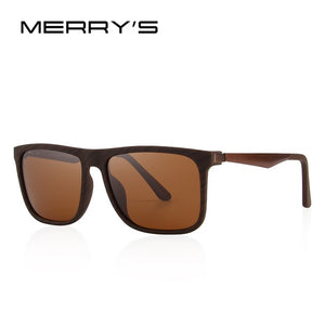 MERRY'S DESIGN Men Polarized Square Sunglasses Fashion Male Eyewear Aviation Aluminum Legs 100% UV Protection S'8250