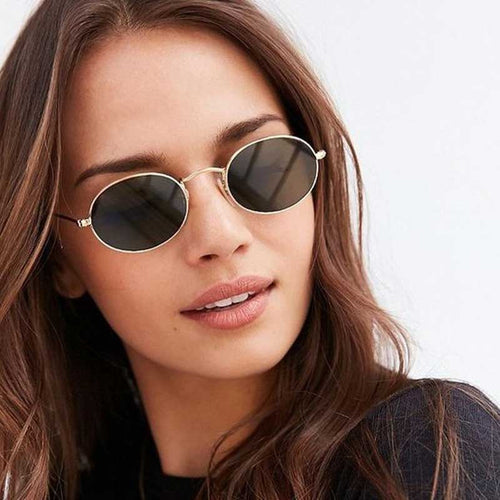 Small Round Sunglasses Women Sunglasses Brand 2018 Oval Vintage Metal Frame Glasses Fashion Men Vintage Coating Mirror Shades