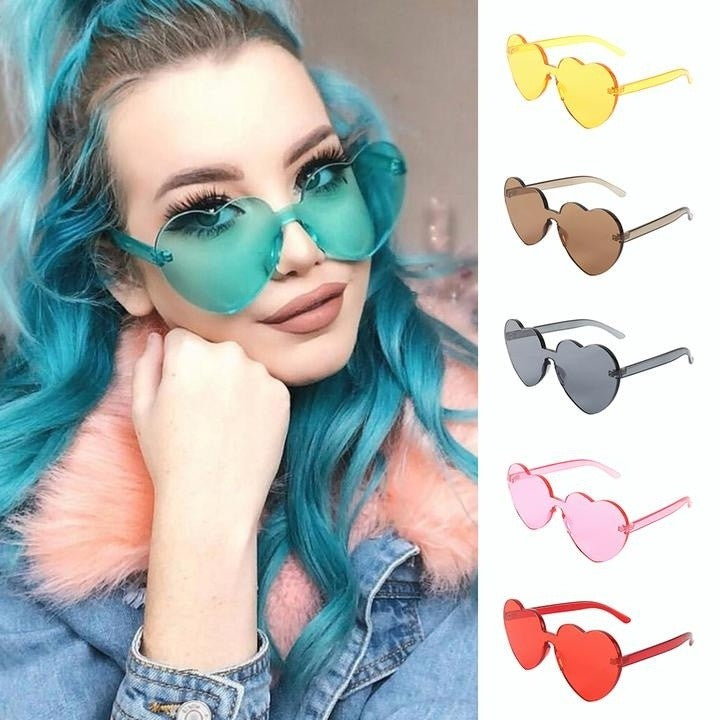 Summer Clear Lens eyeglass for women Heart Shape Sunglasses