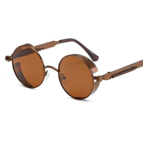 Round Metal Sunglasses Steampunk Men Women Fashion Glasses Brand