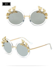 Load image into Gallery viewer, RTBOFY Round Women Sunglasses Butterfly embellished Frame Glasses UV400