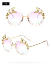 Load image into Gallery viewer, RTBOFY Round Women Sunglasses Butterfly embellished Frame Glasses UV400